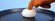 Rubbery white egg poked with glove on hand
