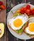 Avocado toast with fried egg on top
