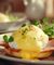 Close up of eggs benedict on plate