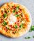 Flatbread pizza topped with an egg