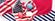 Red, white, and blue eggs laying on Fourth of July decor